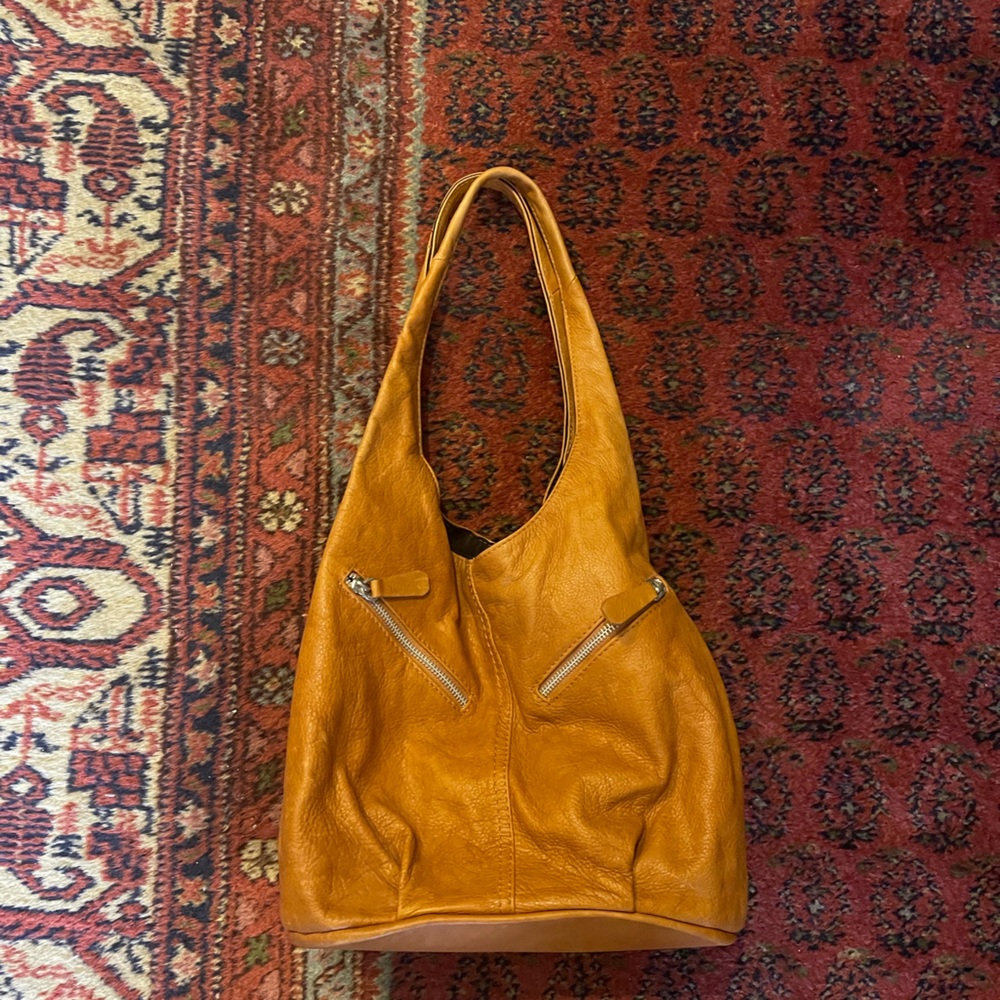 Tan Italian Real Leather Tote Bag